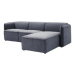 Reversible corner sofa Soofa grey fabric 270x163x74cm - Слика 5