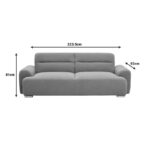 Three-seater sofa Harmonious boucle olive green 223.5x92x81cm - Image 5