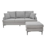 Corner sofa Stephie fabric in grey color 186x138x80cm - Слика 2