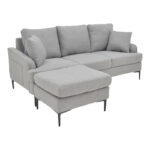 Corner sofa Stephie fabric in grey color 186x138x80cm - Слика 3