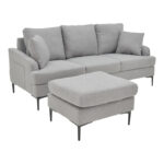 Corner sofa Stephie fabric in grey color 186x138x80cm - Слика 4