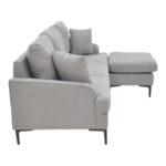Corner sofa Stephie fabric in grey color 186x138x80cm - Слика 5