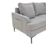 Corner sofa Stephie fabric in grey color 186x138x80cm - Слика 6