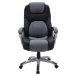 Manager office chair Lockie with PU in black- grey fabric - Слика 4