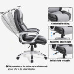 Manager office chair Lockie with PU in black- grey fabric - Слика 5