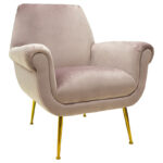 Armchair Macel velvet rotten apple-golden 79x71x89cm
