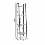 Bookcase Ramon natural-black 34x32,5x148cm - Слика 4