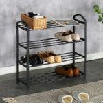Shoe rack Ramon 12 pairs black 62x20x62cm - Слика 2