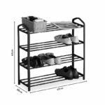 Shoe rack Ramon 12 pairs black 62x20x62cm - Слика 4