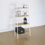 Bookcase Ramon natural melamine-metal white 60x23x145.5cm - Image 2