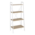 Bookcase Ramon natural melamine-metal white 60x23x145.5cm
