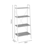 Bookcase Ramon natural melamine-metal white 60x23x145.5cm - Image 3