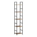 Bookcase Azuel oak-black steel 29x23.5x144cm