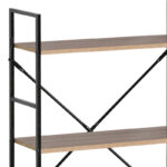 Bookcase-rack Manlo natural-black steel 58.6x23.5x80cm - Слика 2
