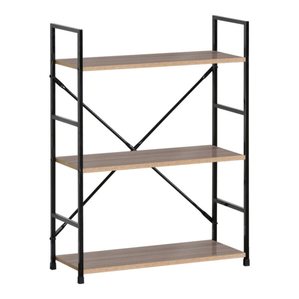 Bookcase-rack Manlo natural-black steel 58.6x23.5x80cm