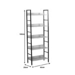Bookcase Elbo natural-black steel 60x28x160cm - Слика 5