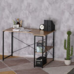 Corner desk Merlin right corner in oak shade with black metal 120x73x75cm - Слика 2