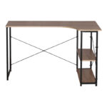 Corner desk Merlin right corner in oak shade with black metal 120x73x75cm - Слика 4