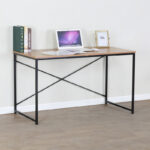 Working desk Bailon in oak shade with black metal 120x60x70cm - Image 2