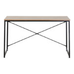Working desk Bailon in oak shade with black metal 120x60x70cm - Image 3