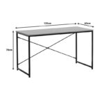 Working desk Bailon in oak shade with black metal 120x60x70cm - Image 4