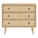 Chest of 3 drawers Oslo  sonoma 90x39x79cm - Image 4