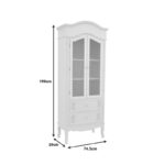 Showcase Pazlen Inart antique white color mdf 74.5x39x190cm - Слика 6