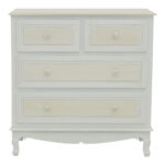 Chest of drawers Joliene Inart natural-antique white color mdf80x40x80cm - Слика 2