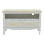 TV cabinet Joliene Inart natural-antique white color mdf 100x42x61cm - Image 2