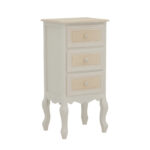 Bedside table Joliene Inart natural-antique white color mdf 40x34.5x82cm