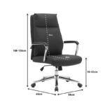 Manager office chair Siquel pu in black color - Слика 6