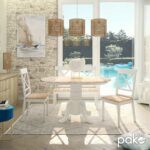 Dining table Lars extendable white-natural D100(+38)x100x75cm - Слика 2