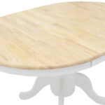 Dining table Lars extendable white-natural D100(+38)x100x75cm - Слика 6