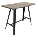 Dining table bar Fortitude MDF walnut - black metal legs 140x70x103.5cm - Слика 3