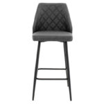 Bar stool Inflame height PU anthracite - metal black - Image 4