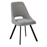 Chair Initiate fabric grey-black metal leg 48x57x85cm