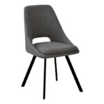 Chair Initiate fabric dark grey-black metal leg 48x57x85cm