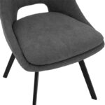 Chair Initiate fabric dark grey-black metal leg 48x57x85cm - Слика 6