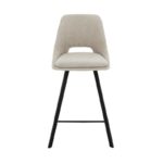 Bar stool Initiate cream teddy fabric-leg black metal 48x56x98cm - Image 4