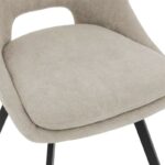 Bar stool Initiate cream teddy fabric-leg black metal 48x56x98cm - Image 6