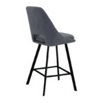 Bar stool Initiate fabric dark grey-black metal leg 48x56x98cm - Слика 2