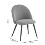 Graceful chair gray  fabric-leg black metal 51x56x84cm - Слика 2