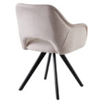 Rotating armchair Soreyia beige fabric-black metal leg 63x59x83cm - Слика 2