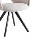 Rotating armchair Soreyia beige fabric-black metal leg 63x59x83cm - Слика 6