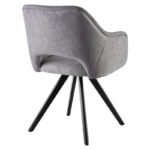 Rotating armchair Soreyia light grey fabric-black metal leg 63x59x83cm - Слика 2
