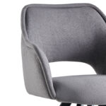 Rotating armchair Soreyia light grey fabric-black metal leg 63x59x83cm - Слика 5