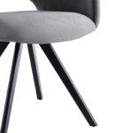 Rotating armchair Soreyia light grey fabric-black metal leg 63x59x83cm - Слика 6