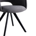 Rotating armchair Soreyia dark grey fabric-black metal leg 63x59x83cm - Image 6