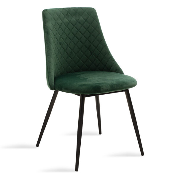 Chair Giselle velvet green-leg black