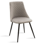 Chair Giselle velvet grey-leg black